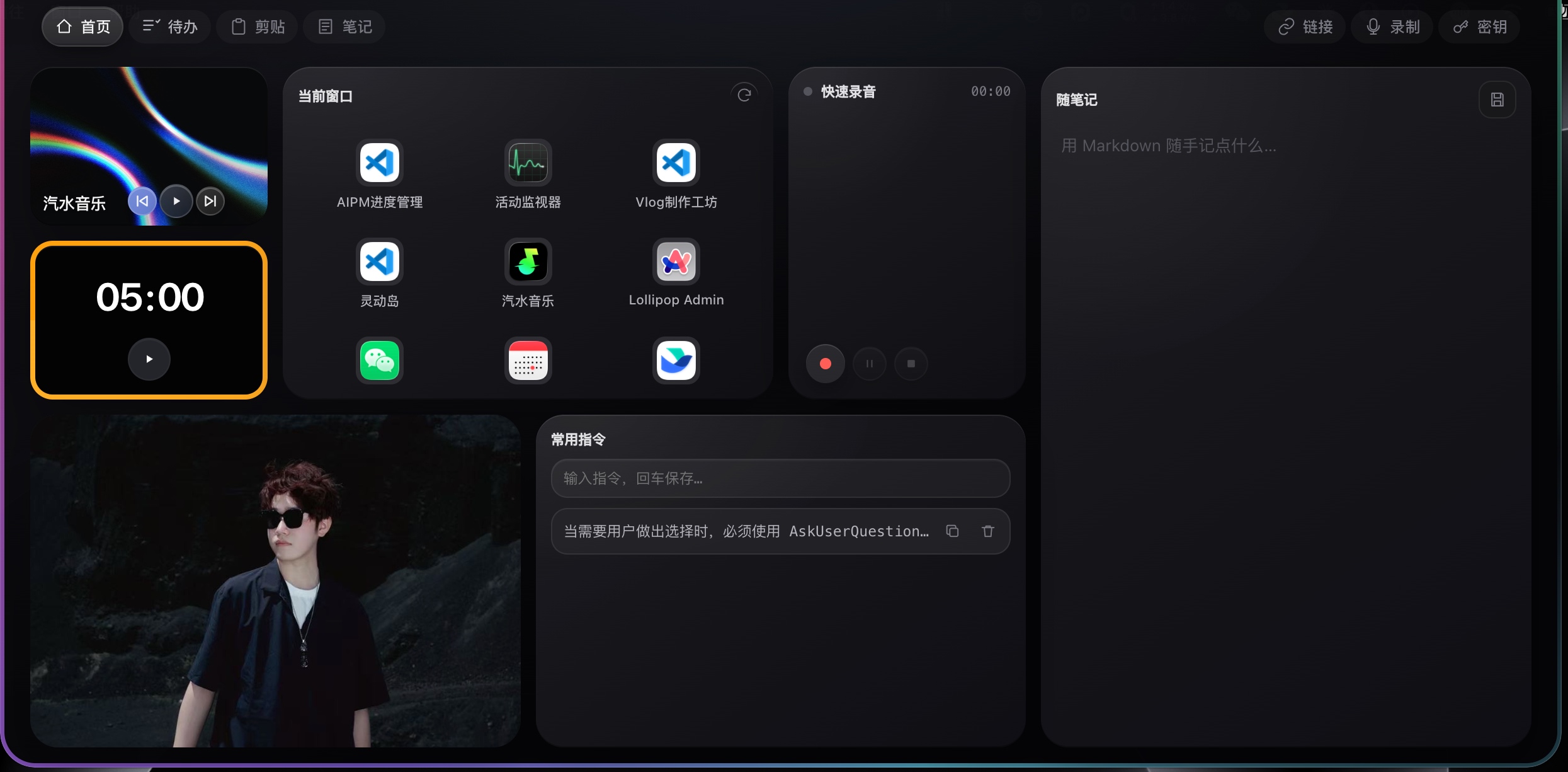 TO-DO Panel 真实首页展开态