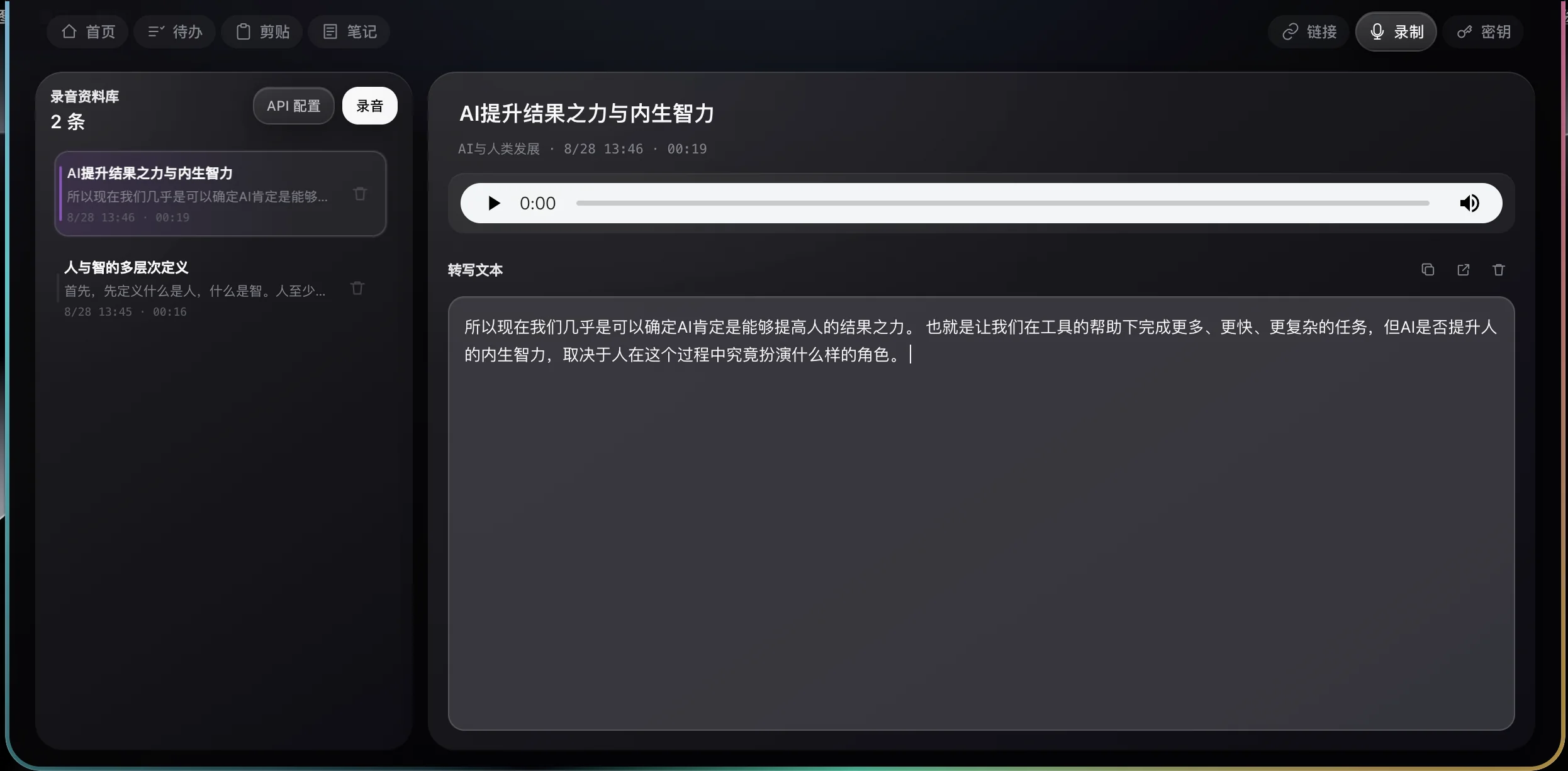 TO-DO Panel 录制完整面板